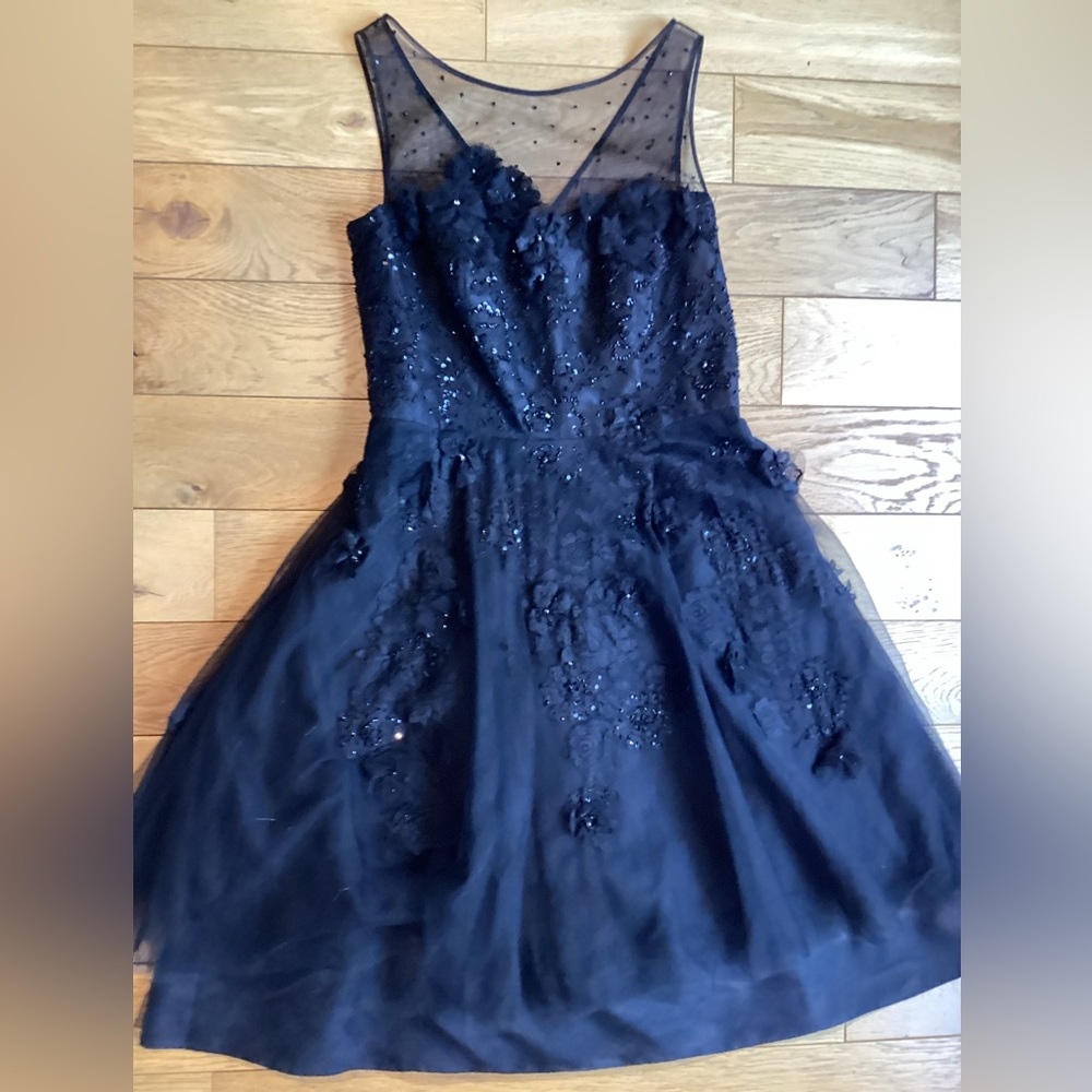 Teri Jon by Rickie freeman Black lace maxi Dress